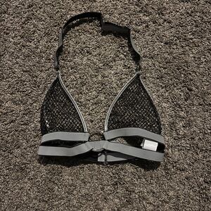 iHeartRaves Black and Gray Mesh Bralette